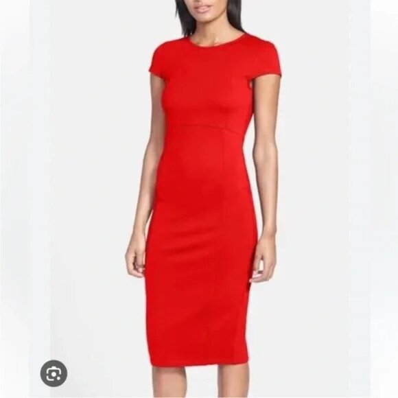 Felicity & Coco Red Bodycon Dress S With Full Back Zip - Picture 1 of 8